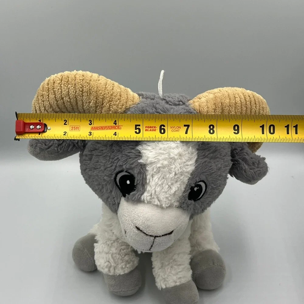 Fiesta Plush Billy Goat Ram 11in Grey White Very Good 1pc Ribbed Horns C17103